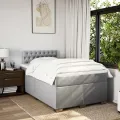 cadre de lit et matelas gris clair 120x190 cm tissu