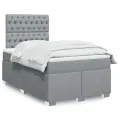 cadre de lit et matelas gris clair 120x190 cm tissu