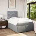 cadre de lit et matelas gris clair 120x190 cm tissu