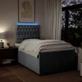 cadre de lit et matelas gris clair 120x190 cm tissu