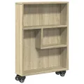 Chariot de rangement étroit chêne sonoma bois d'ingénierie