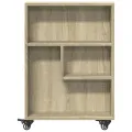 Chariot de rangement étroit chêne sonoma bois d'ingénierie