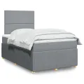 cadre de lit et matelas gris clair 120x190 cm tissu