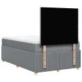 cadre de lit et matelas gris clair 120x190 cm tissu