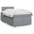 cadre de lit et matelas gris clair 120x190 cm tissu