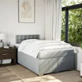 cadre de lit et matelas gris clair 120x190 cm tissu