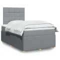 cadre de lit et matelas gris clair 120x190 cm tissu