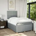cadre de lit et matelas gris clair 120x190 cm tissu