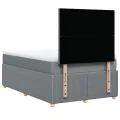 cadre de lit et matelas gris clair 120x190 cm tissu