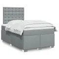 cadre de lit et matelas gris clair 120x190 cm tissu
