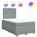 cadre de lit et matelas gris clair 120x190 cm tissu