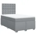 cadre de lit et matelas gris clair 120x190 cm tissu