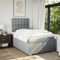 cadre de lit et matelas gris clair 120x190 cm tissu