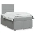 cadre de lit et matelas gris clair 120x190 cm tissu