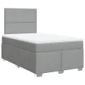 cadre de lit et matelas gris clair 120x190 cm tissu