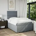 cadre de lit et matelas gris clair 120x190 cm tissu