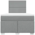 cadre de lit et matelas gris clair 120x190 cm tissu