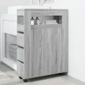 Meuble étroit de salle de bain à roulettes sonoma gris