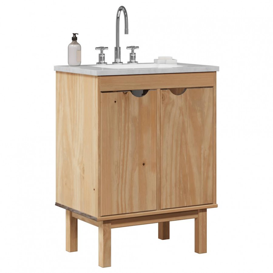 Meuble de lavabo de salle de bain OTTA 59x40x80 cm bois massif