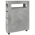 Meuble étroit de salle de bain à roulettes gris béton