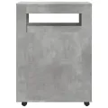 Meuble étroit de salle de bain à roulettes gris béton