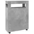 Meuble étroit de salle de bain à roulettes gris béton