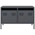 Meuble TV anthracite 68x39x43,5 cm acier laminé à froid
