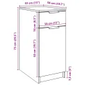 Armoire de bureau vieux bois 33x50x75 cm bois d'ingénierie