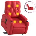 Fauteuil inclinable de massage électrique rouge similicuir
