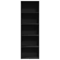 Bibliothèque noir 60x30x189 cm bois d'ingénierie