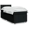 cadre de lit et matelas Noir 80x200 cm Tissu