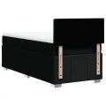 cadre de lit et matelas Noir 80x200 cm Tissu