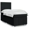 cadre de lit et matelas Noir 80x200 cm Tissu