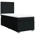 cadre de lit et matelas Noir 80x200 cm Tissu