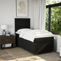 cadre de lit et matelas Noir 80x200 cm Tissu