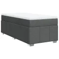 cadre de lit avec matelas Gris foncé 80x200 cm Tissu