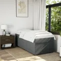 cadre de lit avec matelas Gris foncé 80x200 cm Tissu