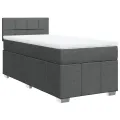 cadre de lit avec matelas Gris foncé 80x200 cm Tissu