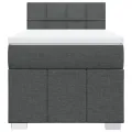 cadre de lit avec matelas Gris foncé 80x200 cm Tissu