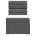 cadre de lit avec matelas Gris foncé 80x200 cm Tissu