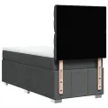 cadre de lit avec matelas Gris foncé 80x200 cm Tissu