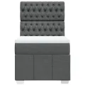 cadre de lit avec matelas Gris foncé 80x200 cm Tissu
