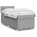 cadre de lit avec matelas Gris clair 90x200 cm Tissu