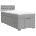 cadre de lit avec matelas Gris clair 90x200 cm Tissu