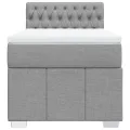 cadre de lit avec matelas Gris clair 90x200 cm Tissu