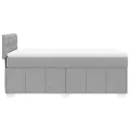 cadre de lit avec matelas Gris clair 90x200 cm Tissu