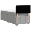 cadre de lit avec matelas Gris clair 90x200 cm Tissu