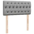 cadre de lit avec matelas Gris clair 90x200 cm Tissu