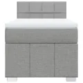cadre de lit avec matelas Gris clair 90x200 cm Tissu
