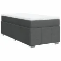 cadre de lit avec matelas Gris foncé 90x200 cm Tissu